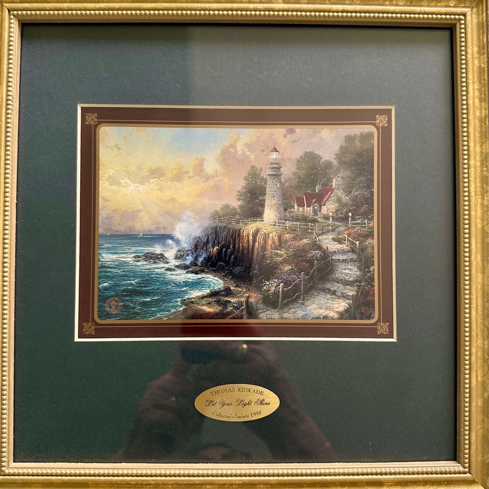 1998 Thomas Kinkade “Let Your Light Shine” Accent Print Framed 11x11”